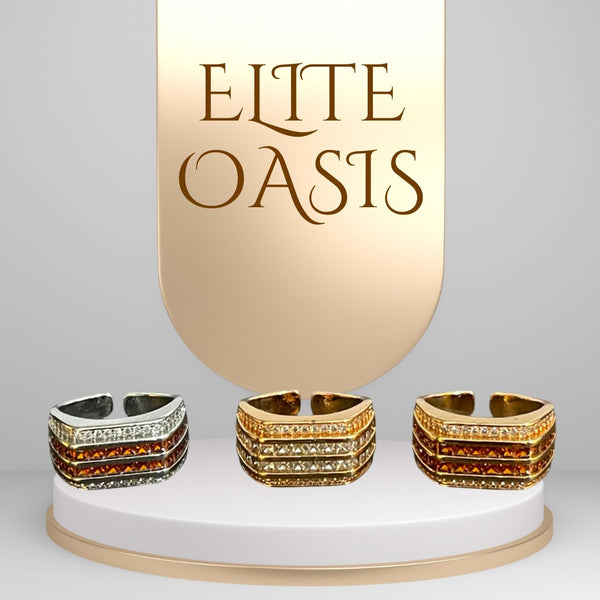 Imperial Stacked Radiance Statement Ring – Stainless Steel