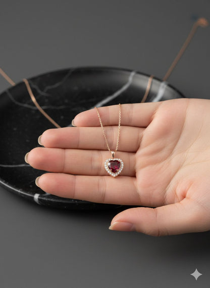 Elite Oasis “Royal Crimson Heart” Necklace