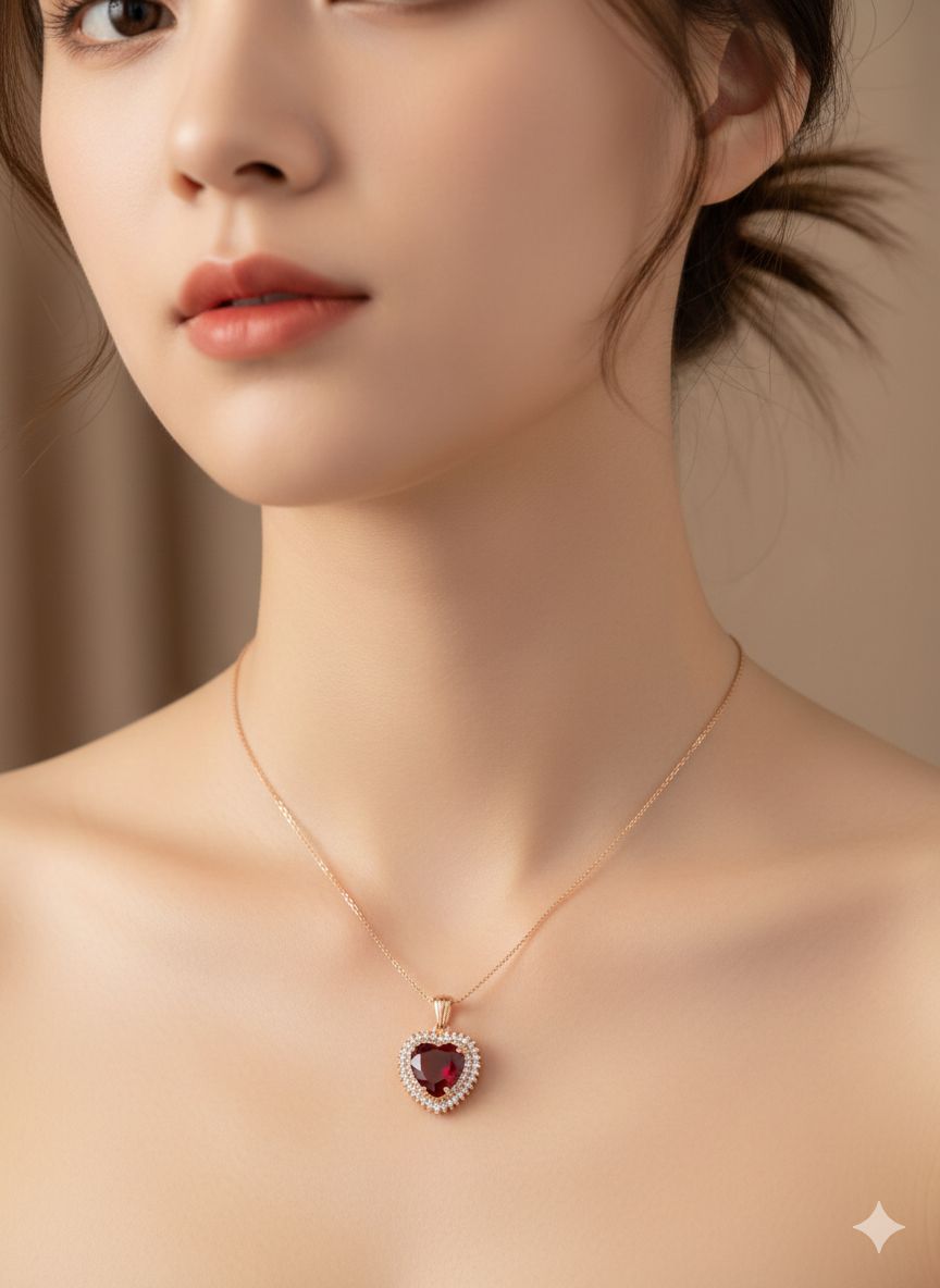Elite Oasis “Royal Crimson Heart” Necklace
