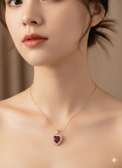 Elite Oasis “Royal Crimson Heart” Necklace