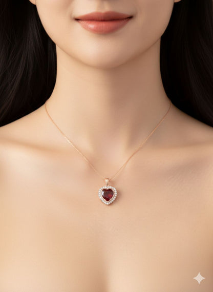 Elite Oasis “Royal Crimson Heart” Necklace