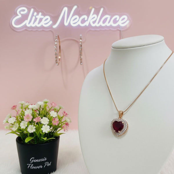 Elite Oasis “Royal Crimson Heart” Necklace