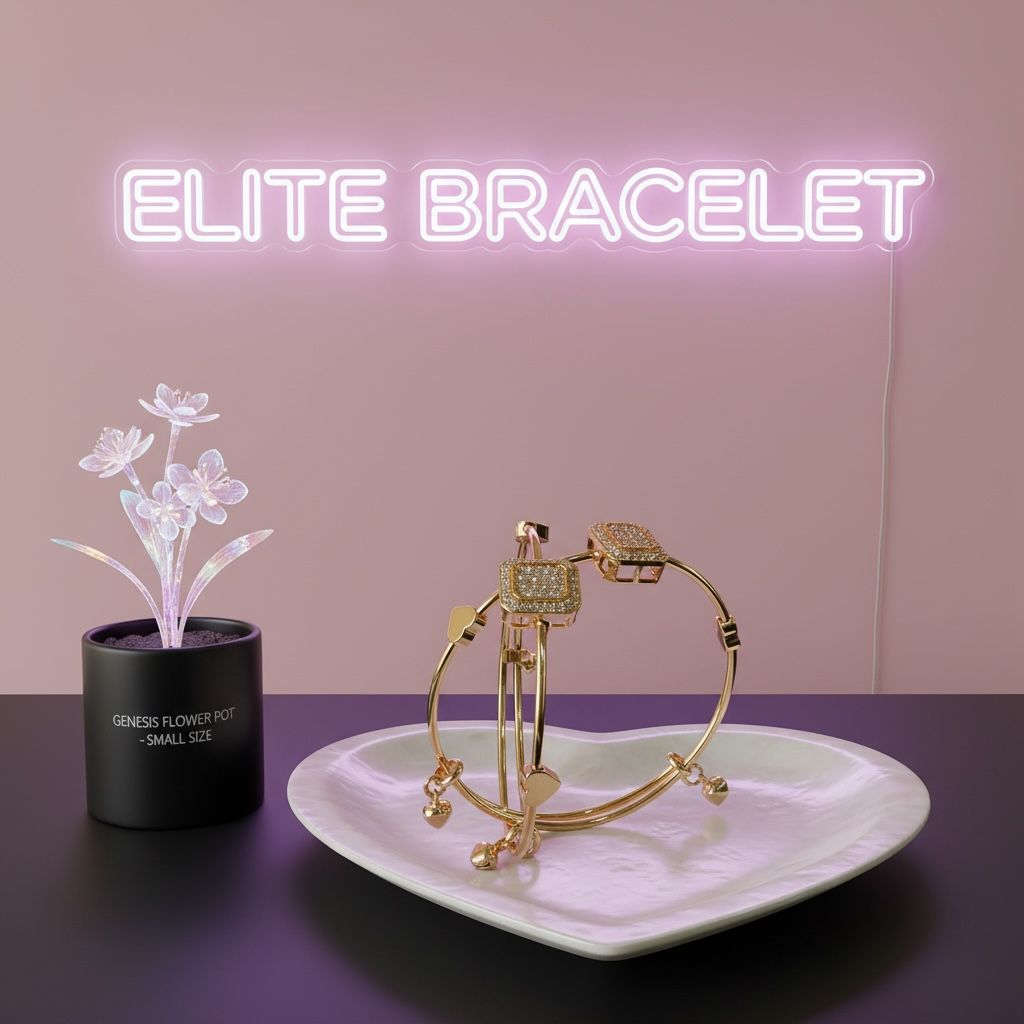Golden Royale Pavé Radiance Bracelet – Stainless Steel