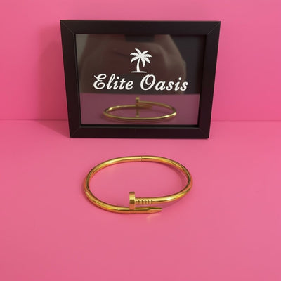 Luxe Nail Crystal Bangle – Stainless Steel