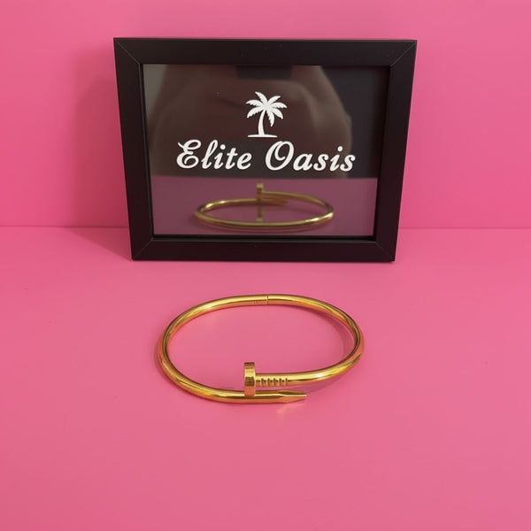 Luxe Nail Crystal Bangle – Stainless Steel